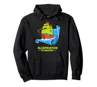 Progettazione Blueprint to Bravery Sailing Ship Felpa con Cappuccio