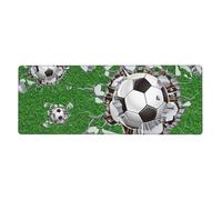 Progettazione dei fori per palloni da calcio,Tappetino per mouse grande, da scrivania, per tastiera e computer, con base in gomma antiscivolo, 30 x 80 cm