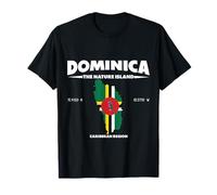 Progettazione della mappa della Dominica con coordinate e soprannome Maglietta