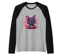 Progettazione dell'illustrazione del Giocatore del Bulldog Francese del Fumetto Maglia con Maniche Raglan
