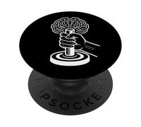 Progettazione di intelligenza artificiale cyborg digitale cervello PopSockets PopGrip Adesivo