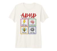 Progettazione di Supporto alla neurodiversità per la consapevolezza dell'ADHD Maglietta Premium