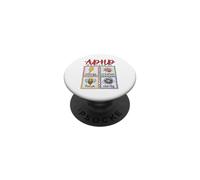 Progettazione di supporto alla neurodiversità per la consapevolezza dell'ADHD PopSockets PopGrip Adesivo