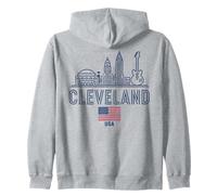 Progettazione di Viaggi nella Città Urbana di Cleveland Skyline Felpa con Cappuccio