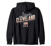 Progettazione di Viaggi nella Città Urbana di Cleveland Skyline Felpa con Cappuccio