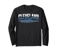 Progettazione di Viaggi nella Città Urbana di Cleveland Skyline Maglia a Manica