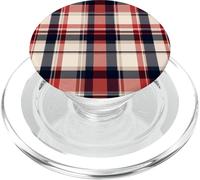 Progettazione senza cuciture del tessuto del modello del plaid beige blu navy rosso PopSockets PopGrip per MagSafe
