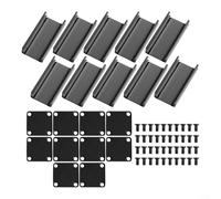 progettazione spaccata stabilita di alluminio nera della scatola di progetto 5pcs per le applicazioni di elettronica e del PWB