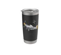 Progetto aereo da combattimento della seconda guerra mondiale Vintage Aviazione Warbird Bicchiere termico in acciaio inox doppia parete