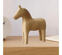 Progetto artigianale di un cavallo in legno non finito, statua di un cavallo