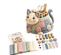 Progetto cucito patchwork per un organizer, C | Materiali in tessuto e pannelli patchwork misti, progetto cucito pratico, organizzatore per filo e