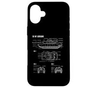 Progetto del carro armato principale americano M1A1 Abrams Custodia per iPhone 16 Plus