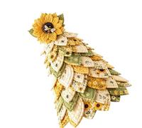 Progetto di cucito per una decorazione floreale a strati, B | Pezzi di tessuto inclusi e elementi essenziali per cucire, montaggio pratico, risultato floreale a strati per esposizione