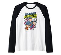 Progetto di restauro Garage Humor Appassionato di Auto d'Epoca Maglia con Maniche Raglan