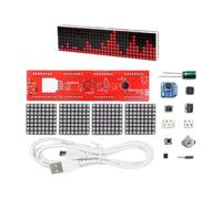 Progetto di visualizzazione dello spettro, punto quadrato a luce rossa | Modello di luce guidato dalla musica, progetto di circuito smontato, pannello LED orizzontale, per hobbisti di elettronica