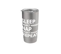 Progetto Sleep Nap Gestisci Project Manager Ripeti Bicchiere termico in acciaio inox doppia parete