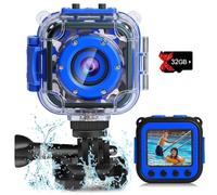 PROGRACE Bambini Bambini Fotocamera Digitale Impermeabile Video HD Action Camera 1080P Videocamera Sportiva Videocamera DV per Ragazzi Ragazze Regali di Compleanno Apprendimento Giocattolo Schermo