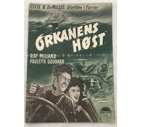 Programma cinematografico danese Reap the Wild Wind Ray Milland Paulette...