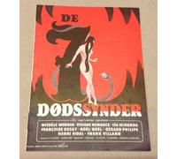 Programma film originale vintage danese "Les 7 Péchés Capitaux" Andrée Debar ...
