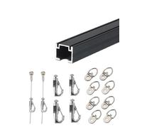 Programma for appendere quadri a parete Binari regolabili for appendere quadri da galleria, accessori da parete, filo invisibile(Rope 50cm,Black-140cm/55.12 in)