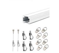 Programma for appendere quadri a parete Binari regolabili for appendere quadri da galleria, accessori da parete, filo invisibile(Rope 150cm,Milk-140cm/55.12 in)