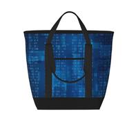 Programmatore Codice Binario Blu,Borsa porta pranzo grande capacità isolata per donne e uomini, lavoro, picnic, viaggi