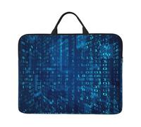 Programmatore Codice binario blu, Custodia per laptop da 14 pollici, borsa per notebook, custodia per laptop, valigetta con maniglia
