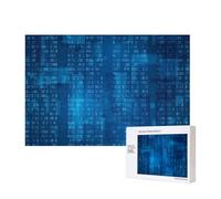 Programmatore Codice Binario Blu,Puzzle in legno da 300 pezzi per famiglie, per adulti e adolescenti, decorazioni per la casa