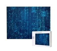 Programmatore Codice binario blu,Puzzle in legno da 500 pezzi, gioco di famiglia, puzzle per adulti e adolescenti, decorazioni per la casa