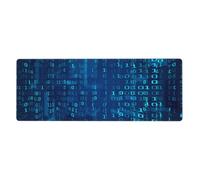 Programmatore Codice binario blu,Tappetino per mouse grande, da scrivania, per tastiera e computer, con base in gomma antiscivolo, 30 x 80 cm