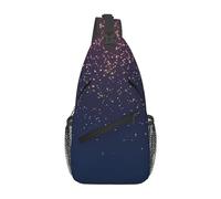 Programmatore Codice di programmazione adatto per sport, corsa, viaggi, outdoor borse a tracolla uomo e donna, Cielo blu navy e stelle, Taglia unica, Retro