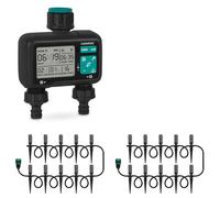 Programmatore d’acqua a 2 vie e 2 x Sistema di irrigazione | Set completo di avviamento