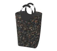 Programmatore di codice informatico, Cesto portabiancheria pieghevole, Grande contenitore portaoggetti resistente con manici, 50 litri