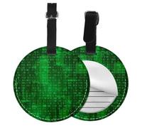 Programmatore di codifica dei dati binari,Etichette per bagagli in pelle PU, etichette per bagagli resistenti da viaggio, 2 pezzi