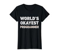 Programmatore Divertente del Programmatore più Buono del Mondo Maglietta con Stampa Grafica Economica, Donna, Nero, XL