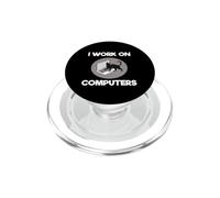 Programmatore divertente gatto I Work On Computers PopSockets PopGrip per MagSafe