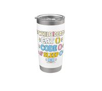 Programmatore Eat Code Sleep Coding Humor Bicchiere termico in acciaio inox doppia parete