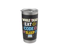 Programmatore Eat Code Sleep Coding Humor Bicchiere termico in acciaio inox doppia parete