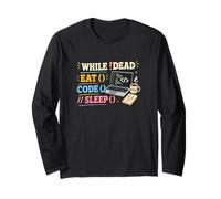 Programmatore Eat Code Sleep Coding Humor Maglia a Manica