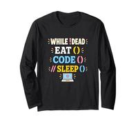 Programmatore Eat Code Sleep Coding Humor Maglia a Manica