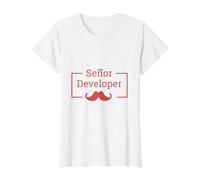 Programmazione Senior Developer Sviluppatore Senor Maglietta con Stampa Grafica Economica, Donna, Bianco, L