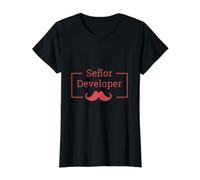 Programmazione Senior Developer Sviluppatore Senor Maglietta con Stampa Grafica Economica, Donna, Nero, M
