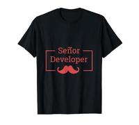 Programmazione Senior Developer Sviluppatore Senor Maglietta con Stampa Grafica Economica, Uomo, Nero, L
