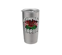 Programmer Coder Compile Error Heavy Metals Skull Bicchiere termico in acciaio inox doppia parete
