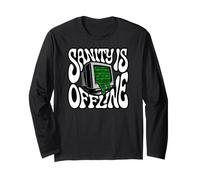 Programmer Coder Sanity Is Offline Retro Tech Maglia a Manica