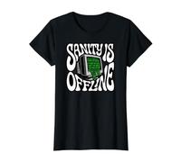 Programmer Coder Sanity Is Offline Retro Tech Maglietta con Stampa Grafica Economica, Donna, Nero, S