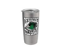 Programmer Debugging Till Dawn Late Night Coding Design Bicchiere termico in acciaio inox doppia parete