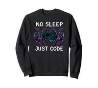 Programmer Hacker No Sleep Just Code Cyberpunk Brain Felpa
