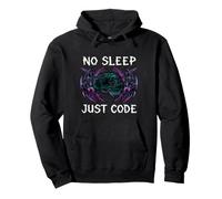 Programmer Hacker No Sleep Just Code Cyberpunk Brain Felpa con Cappuccio