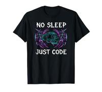Programmer Hacker No Sleep Just Code Cyberpunk Brain Maglietta